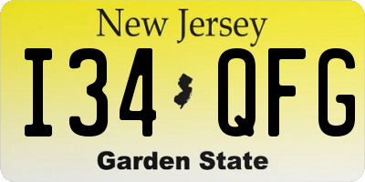 NJ license plate I34QFG