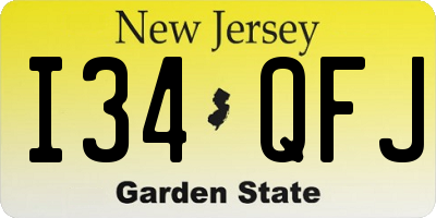 NJ license plate I34QFJ