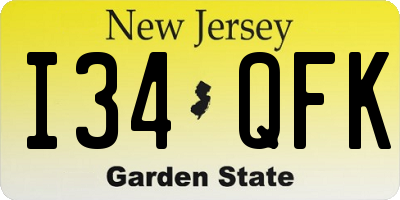 NJ license plate I34QFK