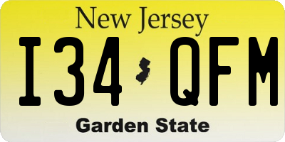 NJ license plate I34QFM