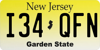 NJ license plate I34QFN