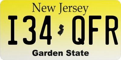 NJ license plate I34QFR