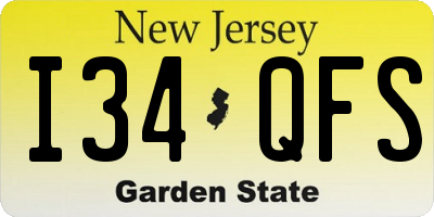 NJ license plate I34QFS