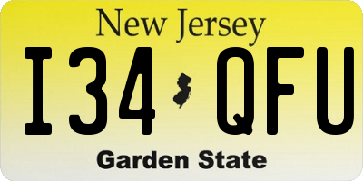 NJ license plate I34QFU