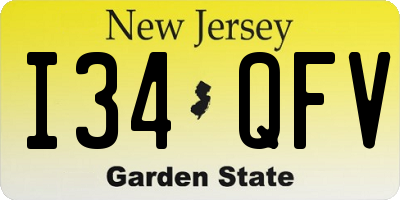 NJ license plate I34QFV