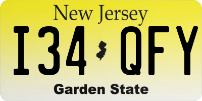 NJ license plate I34QFY