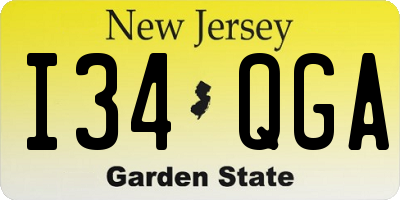 NJ license plate I34QGA