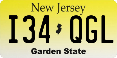 NJ license plate I34QGL