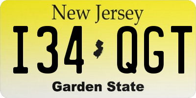 NJ license plate I34QGT