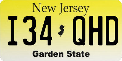 NJ license plate I34QHD