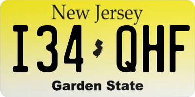 NJ license plate I34QHF