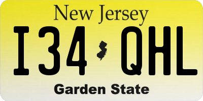 NJ license plate I34QHL