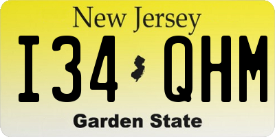 NJ license plate I34QHM
