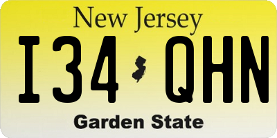 NJ license plate I34QHN