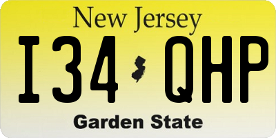 NJ license plate I34QHP