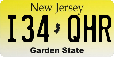 NJ license plate I34QHR