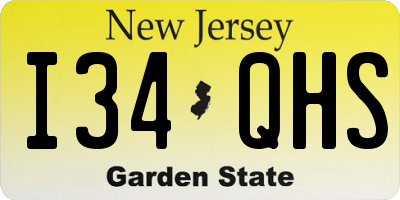 NJ license plate I34QHS