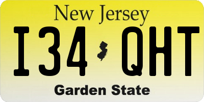 NJ license plate I34QHT