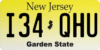 NJ license plate I34QHU