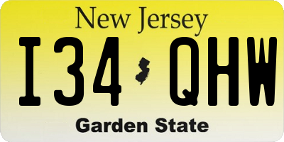 NJ license plate I34QHW