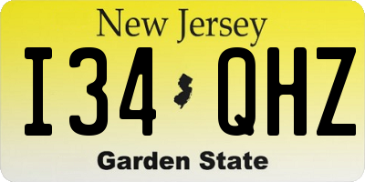NJ license plate I34QHZ