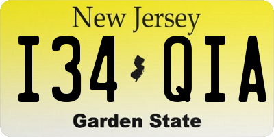 NJ license plate I34QIA