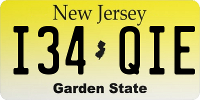 NJ license plate I34QIE