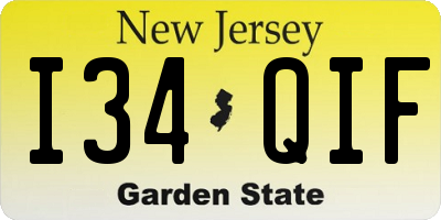 NJ license plate I34QIF