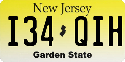 NJ license plate I34QIH