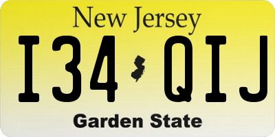 NJ license plate I34QIJ