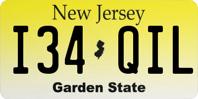 NJ license plate I34QIL