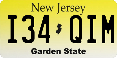 NJ license plate I34QIM