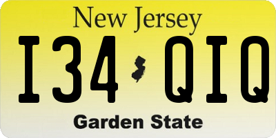 NJ license plate I34QIQ