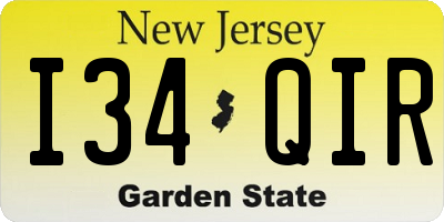 NJ license plate I34QIR