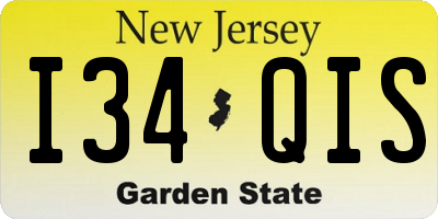 NJ license plate I34QIS