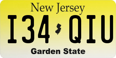 NJ license plate I34QIU
