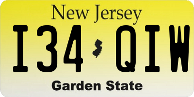 NJ license plate I34QIW