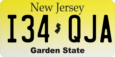 NJ license plate I34QJA