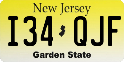 NJ license plate I34QJF