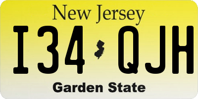 NJ license plate I34QJH