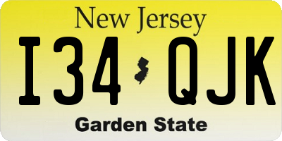 NJ license plate I34QJK