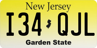 NJ license plate I34QJL