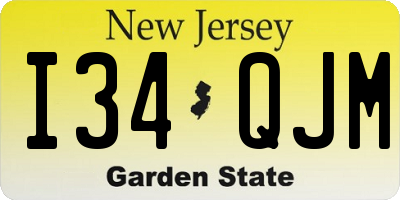 NJ license plate I34QJM