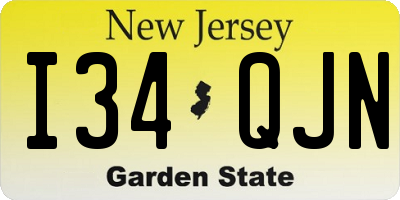 NJ license plate I34QJN