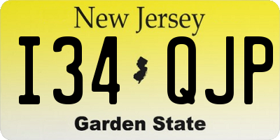 NJ license plate I34QJP
