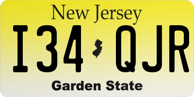 NJ license plate I34QJR