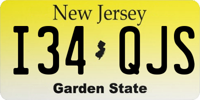 NJ license plate I34QJS