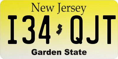 NJ license plate I34QJT