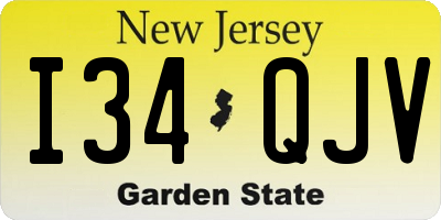 NJ license plate I34QJV