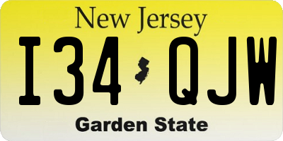 NJ license plate I34QJW